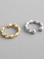 thumb 925 Sterling Silver With Gold Plated Simplistic Irregular Clip On Earrings 3