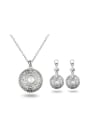thumb Exquisite Round Shaped Artificial Pearl Two Pieces Jewelry Set 0