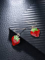 thumb Women Elegant Strawberry Shaped Enamel Stud Earrings 1