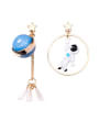 thumb Alloy With Rose Gold Plated Cute Astronaut Asymmetry Planet Moon Drop Earrings 0