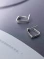 thumb 925 Sterling Silver With Silver Plated Simplistic Irregular Trapezoidal Stud Earrings 1