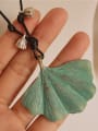 thumb Retro Green Leaf Shaped Necklace 3