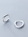 thumb 925 Sterling Silver With Silver Plated Simplistic Round Clip On Earrings 1