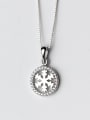 thumb Personality Snowflake Shaped Rhinestones S925 Silver Pendant 0