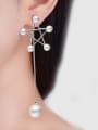thumb Fashion Hollow Star Imitation Pearls Drop Earrings 1