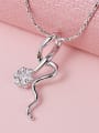 thumb Copper Alloy White Gold Plated Simple style Zircon Necklace 1