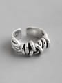 thumb 925 Sterling Silver With Antique Silver Plated Weaving Winding Free Size Rings 3