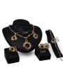 thumb Alloy Imitation-gold Plated Vintage style Artificial Stones Round-shaped Four Pieces Jewelry Set 2
