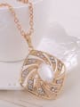 thumb Alloy Imitation-gold Plated Fashion Artificial Stones Square-shaped Pieces Jewelry Set 1