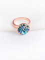 thumb Alloy Rose Gold Plated Round Rhinestone Ring 2