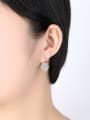 thumb Fashion White Zirconais Flower Copper Earrings 1