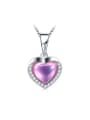 thumb 925 Silver Pink Stone Heart Shaped Necklace 0