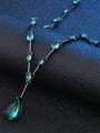 thumb Copper With Glass stone Trendy Water Drop Necklaces 2