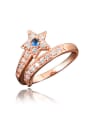 thumb Blue Rose Gold Plated Star Shaped Zircon Ring 0