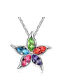 thumb Simple Marquise austrian Crystals Flowery Alloy Necklace 0