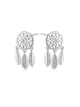 thumb Temperament 925 Silver Feather Shaped Stud Earrings 0