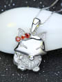 thumb Micro Pave Zircon Lovely Sleeping Squirrel Pendant 2