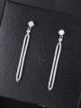 thumb Copper With Platinum Plated Simplistic  Hollow Geometric Drop Earrings 3