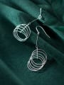 thumb 925 Sterling Silver With Platinum Plated Bohemia Round Hook Earrings 2