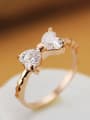 thumb Bow Zircons Rose Gold Plated Ring 1