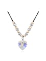 thumb Fashion Little Beads Heart austrian Crystal Pendant Alloy Necklace 0