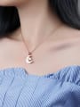 thumb Simple Moon Star Rose Gold Plated Titanium Necklace 1