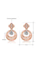 thumb Creative Rose Gold Plated Geometric Shaped AAA Zircon Two Pieces Jewelry Set 2