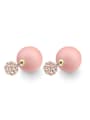 thumb Fashion Imitation Pearl Cubic austrian Crystals Stud Earrings 3