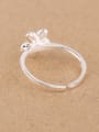 thumb Simple Flower Silver Opening Midi Ring 2