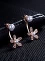 thumb Fashion Imitation Pearls Shiny Flower Stud Earrings 2