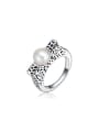 thumb Creative Platinum Plated Artificial Pearl Ring 0