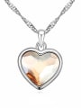 thumb Simple Heart austrian Crystal Pendant Alloy Necklace 1