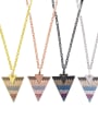 thumb Triangle Shaped Pendant Colorful Zircons Necklace 4