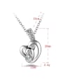 thumb Fashion Cubic Zirconias Heart Pendant Copper Necklace 2