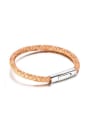 thumb Trendy Light Brown Artificial Leather Bracelet 0