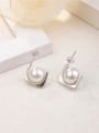 thumb All-match Geometric Shaped Artificial Pearl Stud Earrings 1