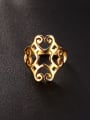 thumb Fashionable Hollow Design Gold Plated Titanium Ring 2
