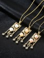 thumb Sterling silver gold chinese style zircon natural pearl necklace 2