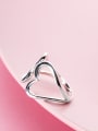 thumb All-match Hollow Heart Shaped S925 Silver Ring 1