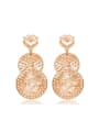 thumb Rose Gold Plated Hollow Round Shaped Drop Earrings 0