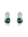 thumb Exquisite Green Swan Shaped AAA Zircon Stud Earrings 0