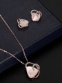 thumb 2018 Alloy Rose Gold Plated Fashion Artificial Stones Two Pieces Jewelry Set 1
