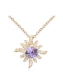 thumb Fashion Cubic austrian Crystals Flowery Pendant Alloy Necklace 0