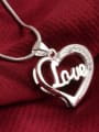 thumb Fashion Heart LOVE Pendant Copper Necklace 2