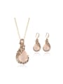 thumb Alloy Rose Gold Plated Fashion Artificial Gemstone Peacock Two Pieces Jewelry Set 0