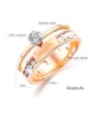 thumb Stainless Steel With Rose Gold Plated Simplistic Irregular Band Rings 2