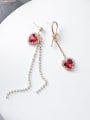 thumb Alloy With Gold Plated Trendy Heart  Tassel Threader Earrings 1