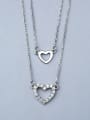 thumb Double Chain Heart Necklace 0