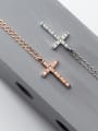 thumb 925 Sterling Silver With Cubic Zirconia Simplistic Cross Necklaces 0