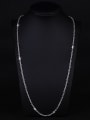 thumb Simple Cross Chain Silver Plated Copper Single Necklace 1